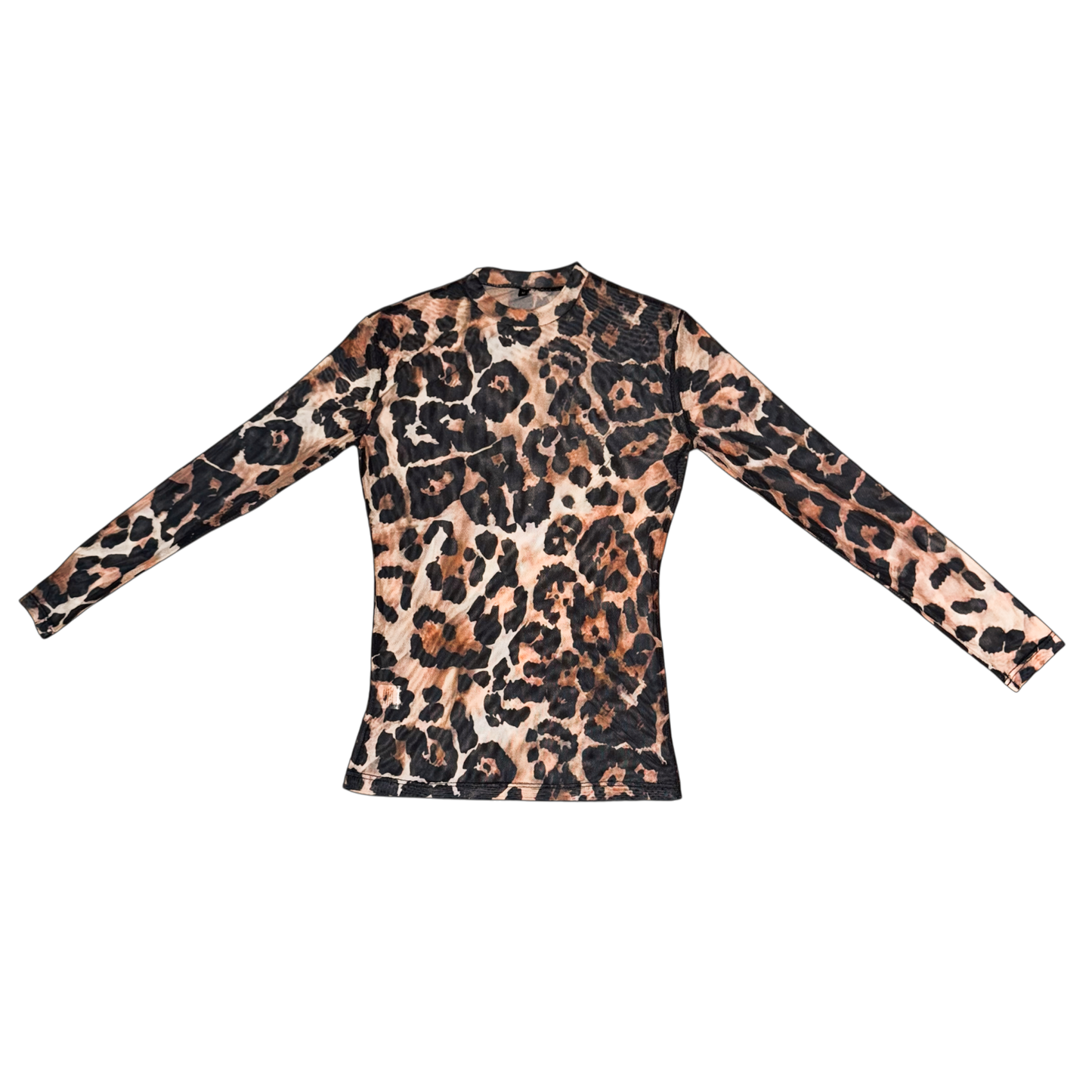 LEOPARD PRINT MESH TEE