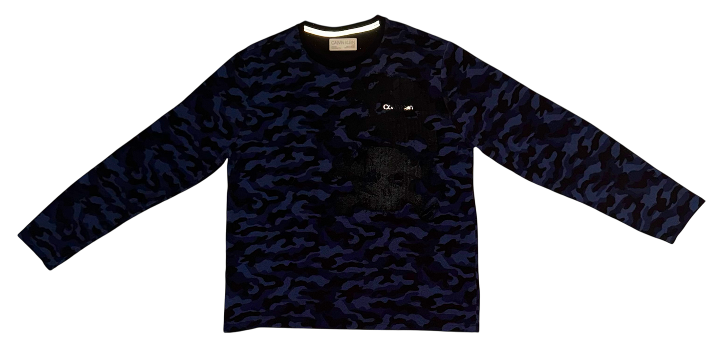 CALVIN KLEIN X DIRTY G0BLINZ BLUE CAMO EXTINCTION THERMAL TEE